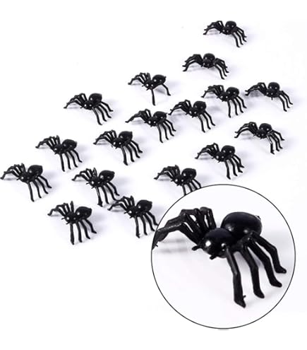 100 Ragni Decorativi Di Plastica Per Halloween - Nero, Diametro 4.5cm, Per Decorazioni Spaventose - Foto 3