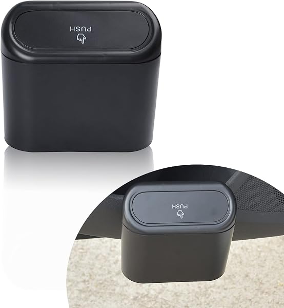 Miytsya 1 PC Car Trash Can with Lid, Multifunctional Folding Car Dustbin Garbage Organizer Holder, Leak-Proof Hanging Mi
