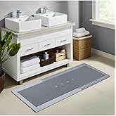 Banyo Paspası - Kaymaz Tabanlı - S&uuml;per Emici - Abdest Paspası - Uzun Gri 40 * 120 cm