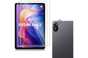 Haofun Pellicola Protettiva Compatibile con Xiaomi Redmi Pad 2, 2 Pezzi Vetro Temperato + 2 Pezzi Pellicola Fotocamera, 9H Durezza Anti Graffio Pellicola Protettiva, Ultra HD Senza Bolle