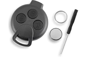 GLOUVDEYZ For MERCEDES BENZ SMART Fortwo 451 2007-2013 3 Buttons Car Key Fob Case No Blade with Battery CR2016