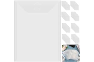 Briartw 80 Pack Storage Envelopes Clear 7x9.4 Resealable Plastic Envelopes Pockets for Cutting Dies Stencil Crafts Organizer Holder,Storage Bag for Clear Stamp,Die Cuts,Scrapbook Paper,Photos