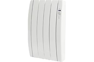 Haverland RC4TTS Inerzia - Emisor Térmico Bajo Consumo, 600W de Potencia, 4 Elementos, Programable, Exclusivo Indicador De Consumo, Bloques De Piedra Natural Ideal Uso Prolongado