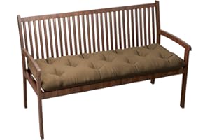 ‎CHILLY PILLEY chilly pilley Bankkissen Bankauflage Bankpolster Gesteppt Gartenkissen Mit Gürtelschlaufen Sitzkissen Kissen für Gartenbank Gartenbankauflage für Gartenmöbel Sitzkissen (140x40x12, Cappuccino)