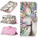 Produktbild jhtc Samsung Galaxy S8 Plus Case, praktische Modische Neue Muster PU Folio Geldbörse Leder Design Flip Magnetverschluss mit [Handschlaufe] und [Karte Halterung Slot] Stoßdämpfer Full Body Schutz Holster Case Cover Haut Shell für Samsung Galaxy S8 Plus – Farbigen Baum