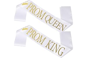 PRETYZOOM Prom King and Queen Sash Set 2Pcs Abschlussschärpe Mit Goldenen Buchstaben Abschlussballparty Kostümzubehör Fotografie Requisiten