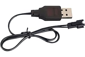 LEMLIN Câble de Charge USB pour Batterie RC 3,7V, Connecteur SM-2P, 44,5 cm, pour Voiture/Bateau/Drone RC