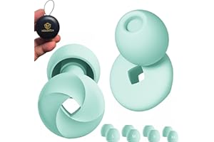 HOUSKITCH Tapones para los Oídos Antiruido, Tapones Oídos Ruido Dormir, Reducción de Ruido 33 dB,Tapones Anti Ronquidos de Silicona Flexible, Para Conciertos,Viajes, Estudiar. (Azul Turquesa, talla única)