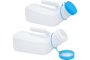 HULAGU Urinflaschen für Männer 1000 ml mit im dunkeln leuchtender Deckel Tragbare Pinkelflasche für Männer Bettflasche aus dickem Plastik für ältere Menschen, Erwachsene unterwegs und zu Hause