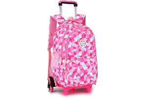 BOZONLI Dziewczęcy Plecak na Kółkach Urocza Tornister na Kółkach dla Uczniów Szkół Podstawowych