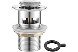 Ibergrif M20503 Click-Clack Drenage Universal Washbasin z przepełnieniem, wtyczką zaworu dla bidetu, srebra, s