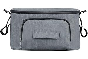 ZONSUSE Baby Multifunctional Bag, Buggy Pram Bag Organiser, Baby Pushchair Organiser, Large Capacity Stroller Organiser with Velcro Closure, Waterproof, Universal Fit All Buggy Models