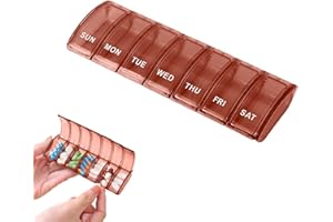 Jaimela Portapillole Settimanale a 7 Scomparti, Organizzatore per Pillole, Portapillole Giornaliero Piccolo, Contenitore Pastiglie Viaggio, Porta Medicine Tascabile(Rosso)