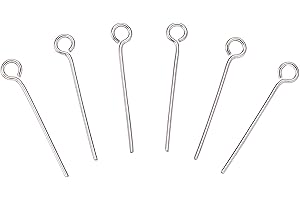 DanLingJewelry Approx 200 Pcs 304 Stainless Steel Eye pins Head Pins Findings Open Eye Pin 24-Gauge Jewelry Making(Approx 20mm Long,Pin:0.6mm,Hole:2mm)