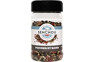 MARCEL SENCHOU - Mélange 5 baies Tube - Épices Savoureuses Riches en Goût - à Base de Poivre Noir, Vert, Blanc, Piment de Jamaïque et Baies Roses - Recette Élaborée en France - 120g