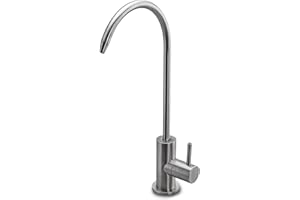 NEUES WASSER GROUP One-Way Tap Stainless Steel Solid for Reverse Osmosis and Water Filter, Osmosis Tap, 360° Swivelling Including 1/4 Inch Hose Connection (Sofia)