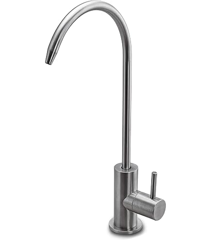 ASTER Drei-Wege-Wasserhahn Chrom/Schwarz Mit C-Auslauf – Küchenarmatur Für Wasserfilter & Osmoseanlagen, Schwenkbar, Einfach Zu Montieren