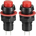sourcing map 10mm Mounting Hole Red Latching Push Button Switch SPST NO 2pcs