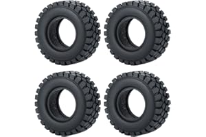 ZuoLan 4 Stücke Gummi Micro 1" RC Reifen Wheel Tyres Tires for All 1/24 Axial SCX24 AXI00001,AXI00002,AXI90081 Deadbolt RC Crawler Truck Car Zubehör (50mm)