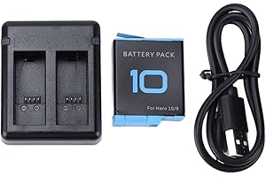 GOSHYDA Camera Battery Charger, HERO10 HERO9 Dual Charging Design Action Sports Camera Battery Charger 5V 2A Fast Charging Charger for Gopro Hero 9 10 Sports Camera