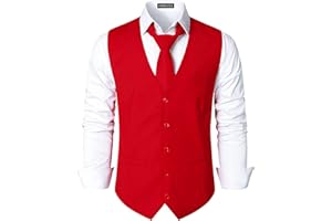 PARKLEES Herren Hipster Urban Design Business Formale Weste Slim Fit Anzug Smoking Kleid Weste