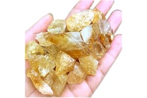 AITELEI Pierre de cristal de citrine naturelle du Brésil, pierre brute,pierre brute, spécimen de collection de guérison, pierre minérale pour ébavurage, traitement du cristal de Wicca Reiki et artisanat