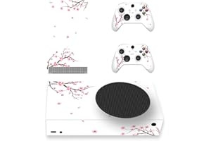 playvital Custom Vinyl Skins for Xbox Series S, Wrap Decal Cover Stickers for Xbox Series S Console Controller - Falling Cherry Blossom
