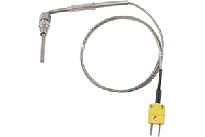WALFRONT EGT Termopar K tipo 1/8" PT sonda de temperatura sensores de temperatura de gas de escape sonda de temperatura con punta expuesta y conector, acero inoxidable