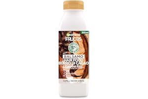 Garnier Fructis Hair Food Burro di Cacao Rigenerante, Balsamo per Capelli Secchi e Ricci, 97% di Ingredienti di Origine Naturale, Senza Siliconi, 350 ml