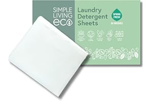 Simple Living Eco, Laundry Detergent Sheets, Simplify Your Washing With Our Compact Laundry Sheets, Eco Washing, Non Bio & Skin-Friendly, (64 Sheet Pack, Spring Fresh)