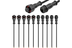 VISSQH 3 polige wasserdichter stecker,Male Female Plug 3 polige IP67 Waterproof Elektrischer Steckverbinder mit 22AWG 20CM Verlängerungskabel für Auto, LKW, Boot,LED Lichtleisten(5 Paare)