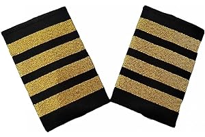 Zonster 1 Paire Professionnel Traditionnel Pilote Uniforme Capitaine Epaulettes Officier Épaule Insigne avec De l'or Stripes Quatre Barres