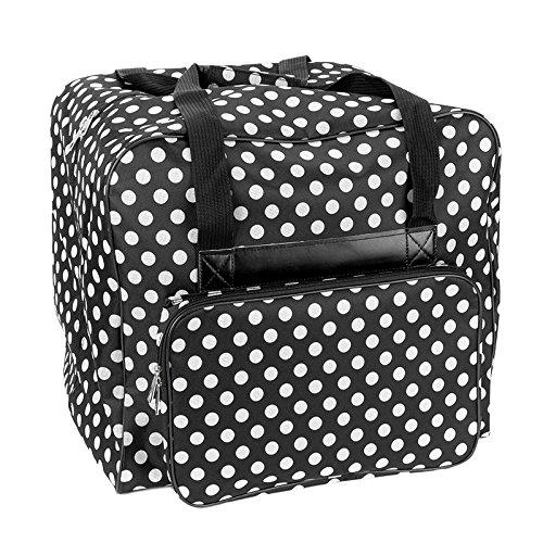 Over-Coverlock Tasche schwarz/weiß gepunktet