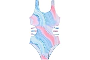 SOLU DAY8 Maillot De Bain Ado Fille 1 Pieces 5-14 Ans Creux Pas Cher Maillot De Bain Une Pièce Enfant Fille Gainant Monokini Mignon Chic Casual Plage Océan Natation Piscine