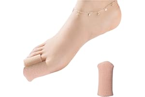 Bargain Wells 1X Soft Silicone Gel-Lined Toe & Finger Cap – Closed-End Fabric Sleeve for Corns, Blisters, Friction & Pressure Relief – Large 3cm x 6cm – Cut to Fit
