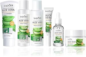 Newvenper Coffret cadeau pour les soins quotidiens de la peau à l'aloe vera - Kit de soins de la peau hydratants et nourrissants quotidiens - 6 pièces - Pour la Saint-Valentin