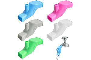 CQQNIU 5 Piece Faucet Extender, Silicone Faucet Extender, Elastic Faucet Extender, Faucet Accessories
