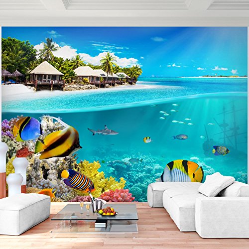 Fototapete Strand 396 x 280 cm - Vliestapete - Wandtapete - Vlies Phototapete - Wand - Wandbilder XXL - !!! 100% MADE IN GERMANY !!! Runa Tapete 9062012a