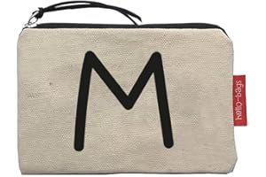 Hello-Bags. Bolso Inicial Monedero/Billetero/Tarjetero. Exterior: Algodón 100%. con Cremallera y Forro Interior. Incluye Bonito sobre Kraft de Regalo. Crudo/Negro. 14 x 10 cm.