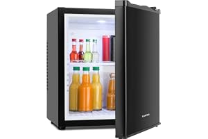 Klarstein MKS-10 - Minibar, minikyl, drycker kylskåp, 19 liter, låg energiförbrukning, tyst drift, 0 dB, 38x47x38cm, 1 hylla