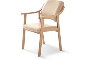 SUEÑOS ZZZ SUENOSZZZ - Silla Altea de Madera de Haya, Polipiel Color Beige. Sillas para Comedor/Salon/habitacion | Silla geriatrica | Silla Madera | Mueble para recepcion | Silla Oficina | Sillas de Espera