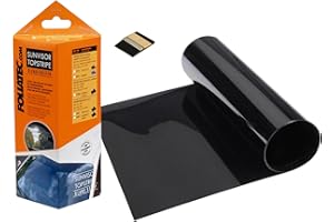 ‎FOLIATEC FOLIATEC TOPSTRIPE Blendstreifen Tönungsfolie Sonnenschutzfolie Windschutzscheibe Folie mit effektivem Sonnenschutz durch Tönung, schwarz, 15 x 152 cm