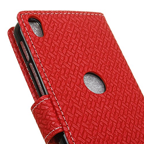 QUENJOY® Flip Hülle Case für Alcatel Shine Lite – PU+TPU Kunstleder Brieftasche Etui Schutzhülle mit Stand Funktion und Karten Slot für Alcatel 5080X-2HALWE7 Shine Lite/Alcatel 5080X-2DALWE7 Shine Lite/Alcatel 5080X-2GALWE7 Shine Lite(5 Zoll) Cover in Rote - 7