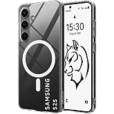 URUCHI Manyetik Şeffaf Kılıf, Samsung Galaxy S25 ile Uyumlu, Sararmaz Tam Sert Mika (Kenarları Dahil), Ultra İnce, Darbeye Da