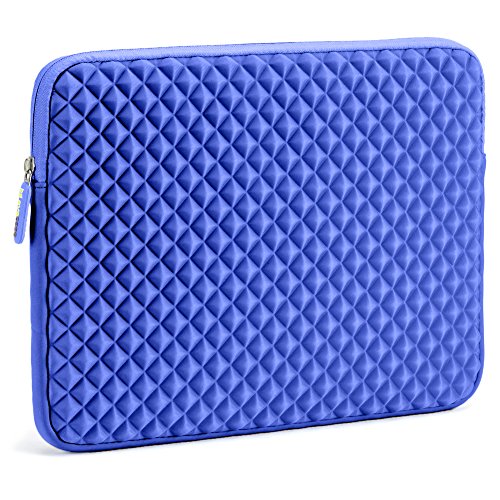 Laptophülle, Evecase Universal Neopren Anti-Schock Laptop Schutzhülle mit Rautenmuster / Diamant-Muster Schaumpolsterung für 13.3 - 14 Zoll Laptops Tablets Macbooks Notebooks Chromebook - Blau