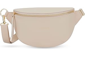 Expatrié Riñonera Mujer Beige - Alice Small - Bolso Canguro de Cuero Vegano para Festivales, Viajes y Todos los Días - Bolsa de Cintura Elegante - Repelente al Agua