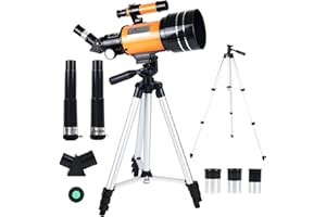 Telescope for Adults Astronomy & Kids & Beginners,DMOPRDNB 70mm Aperture 300mm(F/5.7) Focal Length Kids Refracting Telescopes Educational Toys for Sky Star Gazing
