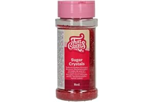 FunCakes Sugar Crystals -Rot-: Tortenstreusel, großartiger Geschmack, perfekt zum Dekorieren von Torten, Cupcake-Streuseln. 80 g.