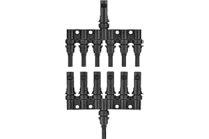 BAITHNA 1 to 6 Solar Panel Connector - 6 Way Y Branch DIY Mount Tool Solar Parallel Connector in Pair - Solar Wire Connectors for Connection Between Solar Panels