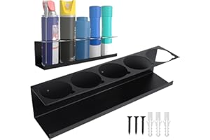 Aufquwk 5-Position Spray Bottle Holder, Wall Mount Heavy Duty Steel Spray Can Holder, Aerosol Storage And Organizer, Space-Saving Storage Rack